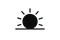 black sunrise icon minimalist 